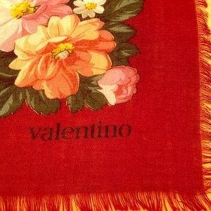 Valentino Silk and Wool Floral Shawl